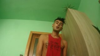 Let's kiss - touching lens with teen lips, cock, cum on camera lens POV