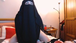 Arab Milf Wearing Hijab Rides Dildo