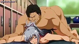 Lascive anime slut gets huge hammer
