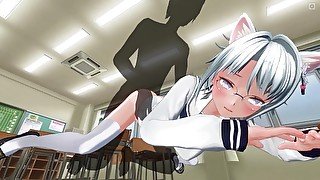 3D HENTAI Teacher fucks a schoolgirl in the ass
