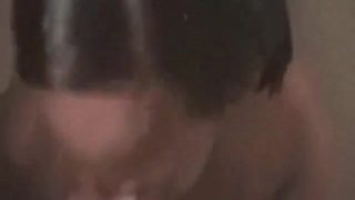 Thick Black Chick Gets Cum In Her Eye