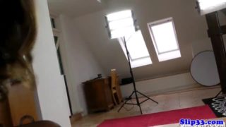 Russian beauty fucks old bloke at casting