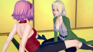 Naruto Futa Sakura x Tsunade Hentai