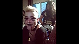 Emo couple going HARD on the couch