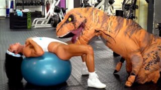Camsoda - hot milf stepmom fucked by trex in real gym sex