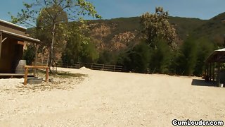 Rikki Six riding a large dong in this XXX Western Parody