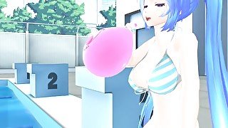 Imbapovi - Miku Blows to Pop Pink Balloon