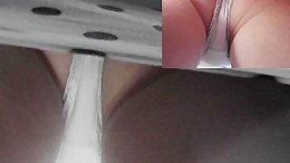 White panty up polka-dot taut petticoat