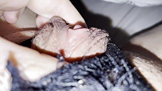 Big Fat Clit Wearing Hot Lingerie Touching My Pussy With His Cum After He Fucked Me All Day