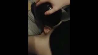 Miss Maskerade impromptu latex hood blowjob for Master Sam Desmond