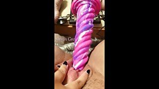BBW Tries Out Fuck Machine with 10 inch Dildo and Gets Pounded!!!