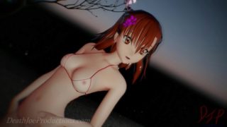 MMD R18 4k - Misaka Mikoto - bikini and stockings - Bad Boy - 1023