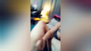 Teasing handjob from chubby 