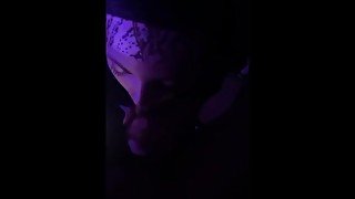 Ebony giving sloppy head while on the phone