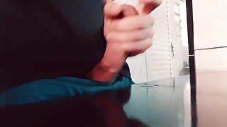 WANK ON THE HOTEL ROOM TABLE