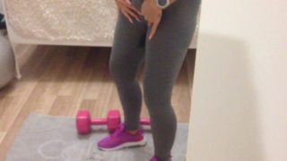 Girl pee her leggins by Fitness