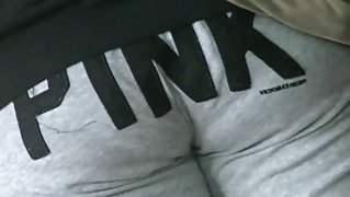 Dark Brown butt in starbucks