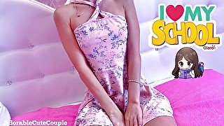 Back to school again! A sweet virgin girl jerked off a friend's dick. Secret from brother