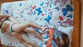 Amateur teens fucking through panties