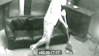 Home spy vid with blonde fucking in missionary and top position