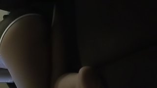 Spying on my step sister on the couch while watching tv