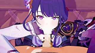 【原神 雷電将軍】雷電将軍がフェラチオで搾り取ってくれるだけ