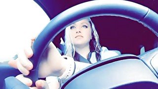 Cute Nurse lip syncs while driving