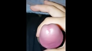 Squeezing hard, foreskin play, precum edging