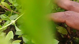 Step Sister split her pussy in the middle of the forest 