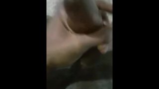 Masturbating with my big black dick
