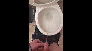 Pissing in my upstairs bathroom toilet on snapchat had to pee badly) ]