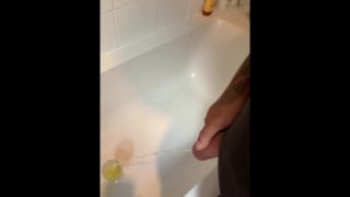 Straight hunk Andy Lee pissing into wine glass 