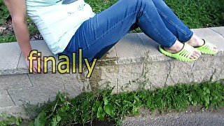 My daily female desperation and peeing in publi