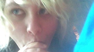 Blow Job POV. Cute Blonde Transboy
