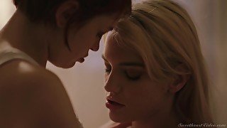 Lesbian blond babe Kenna James fucks beautiful red haired girlfriend