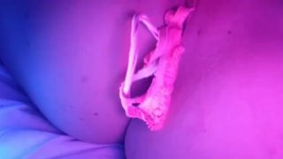 Panties in pussy covered in cum