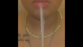 Dominican BBW giving dildo sloppy shower head