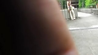 Japanese public sharking video reveals a pair of small tits