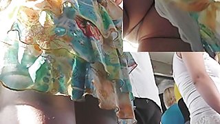 Glamorous non-professional upskirt movie