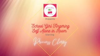 School girl fingering self alone in room 