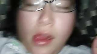 asian slut fucked and cummed on.