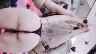 Goth stripper twerking her bubble butt teasing senpai