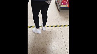 Step mom in leggings fucked into coffee shop by step son