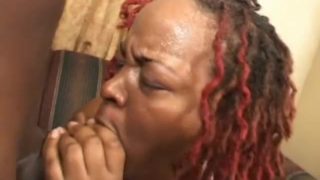 Ebony BBW Works Her Mouth On A Cock