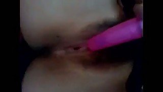 Asian sweet svelte girlie exposed her hairy pussy and wanted to masturbate