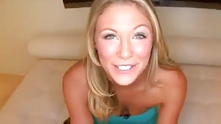 Blonde andbrunette at the cock sucking