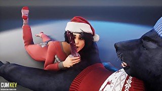 XXXMAS Werewolf Fuck Beauty  Big Cock Monster  3d Porn WildLife