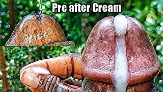 After Precum Seeps from my Hard Cock Hole a Huge Load of Cum Rushes out on Rapid Fire (Close Up)