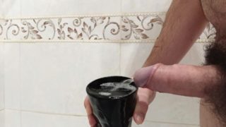 Long pissing in a glass and drink my own pee