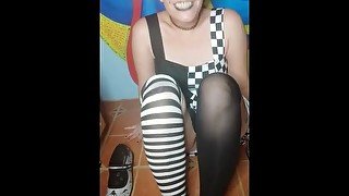 More kinky fun with the jester! Toe spreads, shoe sniffing, thigh high in my mouth... Trick or treat